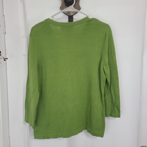 (1218) Jones New York Signature Woman's Long Sleeve V-Neck Button Down Sweater - Picture 14 of 16